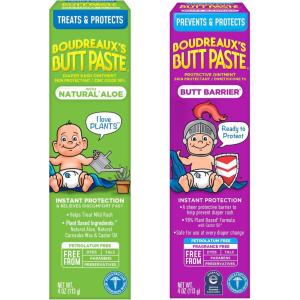imageBoudreauxs Butt Paste 4oz Butt Barrier Ointment and 4oz Natural Aloe Diaper Rash OintmentAloe Bundle