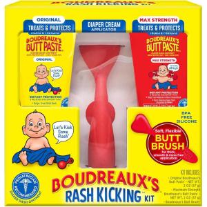 imageBoudreauxs Butt Paste Complete Rash Kicking Kit Diaper Rash Cream Ointments for Baby ampamp ApplicatorRash Kicking Kit