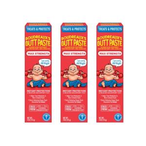 imageBoudreauxs Butt Paste Diaper Rash Ointment  Maximum Strength  Contains 40 Zinc Oxide  Paraben and PreservativeFree  4oz 2 Pack4 Ounce Pack of 3