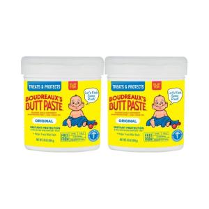 imageBoudreauxs Butt Paste Diaper Rash Ointment vmhyTX Original  Contains 16 Zinc Oxide  Pediatrician Recommended  Paraben and PreservativeFree  2Pack 16 Ounce