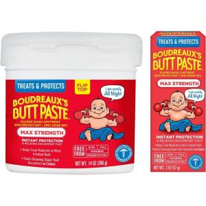 imageBoudreauxs Butt Paste Maximum Strength Diaper Rash Cream Ointment for Baby 14 oz FlipTop Jar2 Ounce  14 Ounce