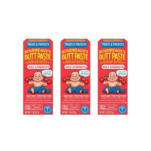 imageBoudreauxs Butt Paste Maximum Strength Diaper Rash Cream Ointment for Baby 14 oz FlipTop Jar2 Ounce Pack of 3
