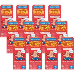 imageBoudreauxs Butt Paste Maximum Strength Diaper Rash Cream Ointment for Baby 2 oz Tube 3 Pack2 Ounce Pack of 12