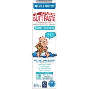 imageBoudreauxs Butt Paste for Sensitive Skin Diaper Rash Cream Ointment for Baby 4 oz Tube4 Ounce Pack of 1