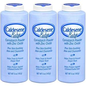 imageCaldesene Cornstarch Baby Powder with Zinc Oxide TalcFree Baby Powder 5 Oz 3 Pack