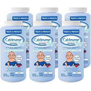 imageCaldesene Cornstarch Baby Powder with Zinc Oxide TalcFree Baby Powder 5 Oz 6 Pack