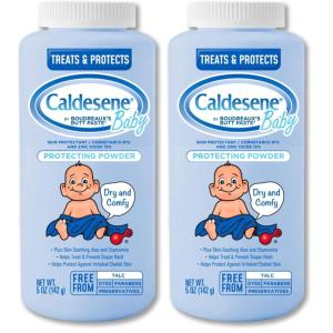 imageCaldesene Cornstarch Baby Powder with Zinc Oxide TalcFree Baby Powder 5 Oz5 Ounce Pack of 2