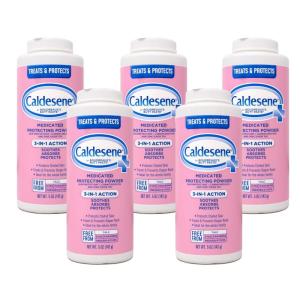 imageCaldesene Medicated Protecting Body Powder with Zinc Oxide and Cornstarch Talc Free 5 Oz5 Ounce Pack of 5